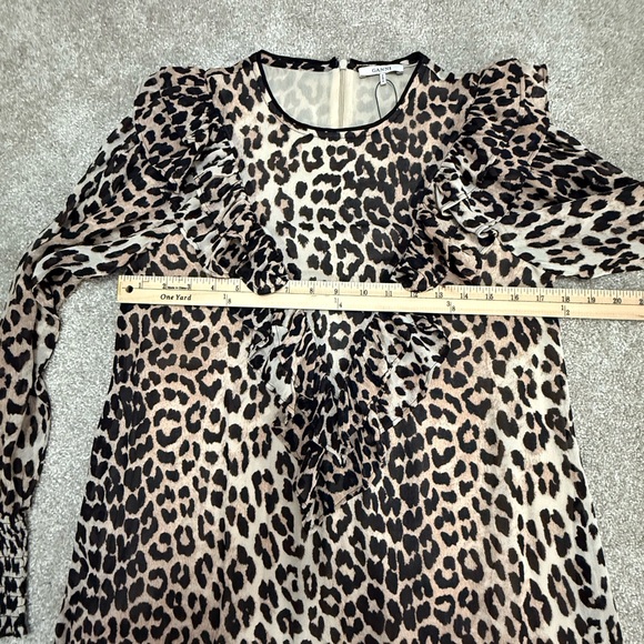 Gianni - Women's Mullin Georgette Mini Dress - Leopard - size 6 - EXCELLENT COND - Picture 12 of 16